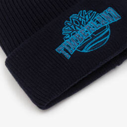 Timberland-Boys Navy Cotton Knit Hat | Childrensalon Outlet