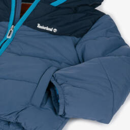 Timberland-Boys Navy Hooded Puffer Coat | Childrensalon Outlet