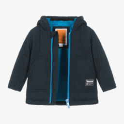 Timberland-Boys Navy Hooded Rain Jacket | Childrensalon Outlet