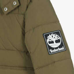 Timberland-Boys Olive Hooded Puffer Jacket | Childrensalon Outlet