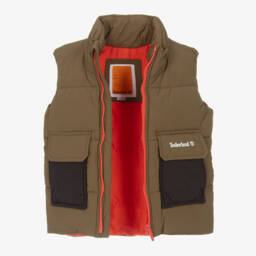 Timberland-Boys Olive Padded Gilet | Childrensalon Outlet