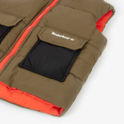 Timberland-Boys Olive Padded Gilet | Childrensalon Outlet