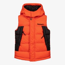 Timberland-Boys Orange Puffer Gilet  | Childrensalon Outlet