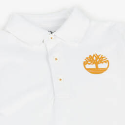 Timberland-Белая хлопковая рубашка поло для мальчиков | Childrensalon Outlet