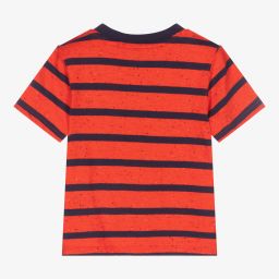 Timberland-Красная футболка в синюю полоску для мальчиков | Childrensalon Outlet