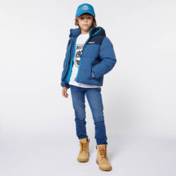 Timberland-جينز سليم فيت قطن دنيم لون أزرق للأولاد | Childrensalon Outlet