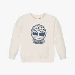 Timberland-Boys Soft Ivory Crewneck Top | Childrensalon Outlet