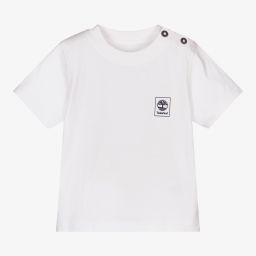 Timberland-Белая хлопковая футболка для мальчиков | Childrensalon Outlet
