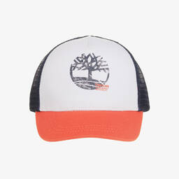 Timberland-Boys White Cotton Mesh-Back Tree Cap | Childrensalon Outlet
