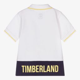 Timberland-توب بولو أطفال ولادي قطن عضوي لون أبيض | Childrensalon Outlet