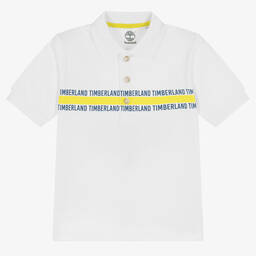 Timberland-Белая хлопковая рубашка поло | Childrensalon Outlet