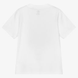 Timberland-Белая хлопковая футболка для мальчиков | Childrensalon Outlet