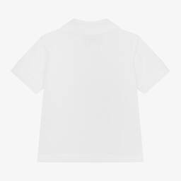 Timberland-Boys White Organic Cotton Polo Shirt | Childrensalon Outlet