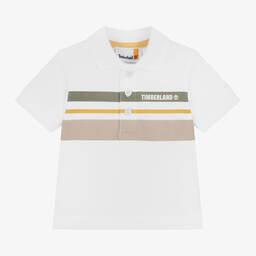 Timberland-Boys White Organic Cotton Polo Shirt | Childrensalon Outlet