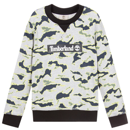 Timberland - Sudadera gris con estampado de camuflaje | Childrensalon Outlet