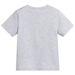 Timberland-Grey Organic Cotton T-Shirt | Childrensalon Outlet