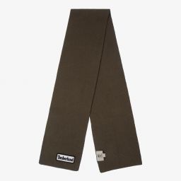 Timberland-Khaki Green Knitted Scarf  | Childrensalon Outlet
