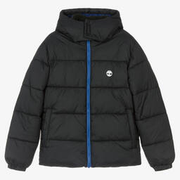 Timberland-Черный пуховик с капюшоном | Childrensalon Outlet