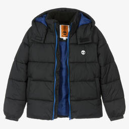 Timberland-Черный пуховик с капюшоном | Childrensalon Outlet