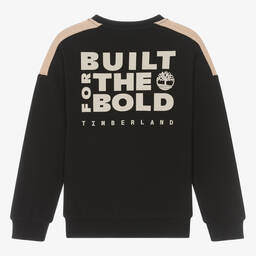 Timberland-Teen Boys Black Organic Cotton Sweatshirt | Childrensalon Outlet