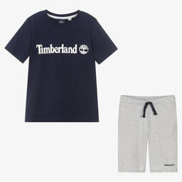 Timberland-Синяя футболка и серые шорты | Childrensalon Outlet