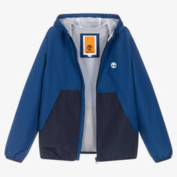 Timberland-جاكيت هودي واقي من الرياح تينز ولادي لون أزرق | Childrensalon Outlet