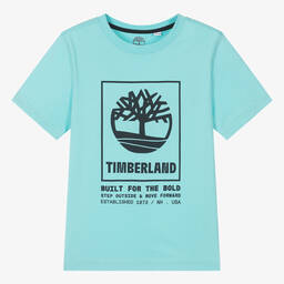 Timberland-Teen Boys Blue Organic Cotton T-Shirt | Childrensalon Outlet