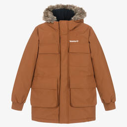 Timberland-Teen Boys Brown Water-Repellent Parka Coat | Childrensalon Outlet