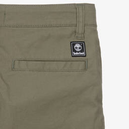 Timberland-Teen Boys Green Cotton Chino Shorts  | Childrensalon Outlet