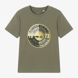 Timberland-Teen Boys Green Organic Cotton T-Shirt | Childrensalon Outlet