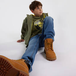 Timberland-Teen Boys Green Organic Cotton T-Shirt | Childrensalon Outlet