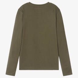 Timberland-Топ из органического хлопка цвета хаки | Childrensalon Outlet