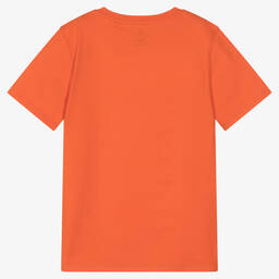 Timberland-Teen Boys Orange Logo T-Shirt | Childrensalon Outlet