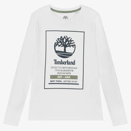 Timberland-Белый хлопковый топ для подростков | Childrensalon Outlet