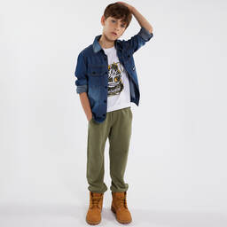 Timberland-Teen Boys White Organic Cotton T-Shirt | Childrensalon Outlet