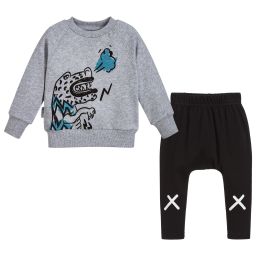 Tiny Tribe-Grey Cotton Baby Outfit | Childrensalon Outlet