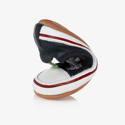 Tip Toey Joey-ترينرز جلد لون كحلي وأبيض لمرحلة بدء المشي | Childrensalon Outlet