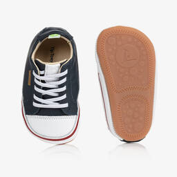 Tip Toey Joey-ترينرز جلد لون كحلي وأبيض لمرحلة بدء المشي | Childrensalon Outlet