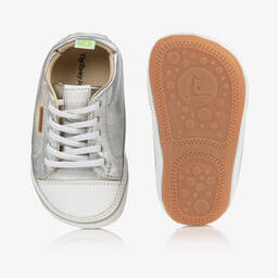 Tip Toey Joey-Silver Leather Baby Trainers | Childrensalon Outlet