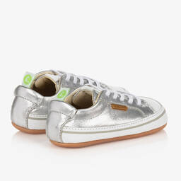 Tip Toey Joey-Silver Leather Baby Trainers | Childrensalon Outlet