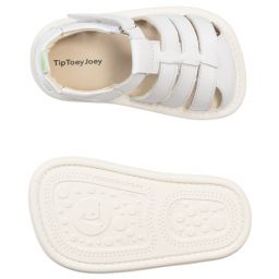 Tip Toey Joey-صندل جلد لون أبيض لمرحلة ما قبل المشي | Childrensalon Outlet