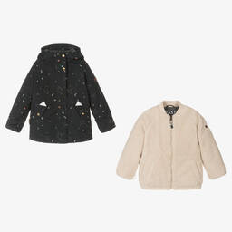 Töastie-Черно-кремовый непромокаемый дождевик 2-в-1 | Childrensalon Outlet