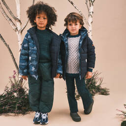 Töastie-Синий двусторонний пуховик с камуфляжным принтом | Childrensalon Outlet