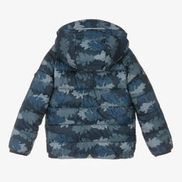 Töastie-Синий двусторонний пуховик с камуфляжным принтом | Childrensalon Outlet