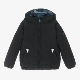 Töastie-Синий двусторонний пуховик с камуфляжным принтом | Childrensalon Outlet