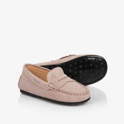 Tod's-Boys Beige Suede Moccasin Loafers | Childrensalon Outlet