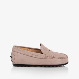 Tod's-Boys Beige Suede Moccasin Loafers | Childrensalon Outlet