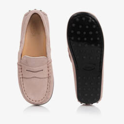 Tod's-Boys Beige Suede Moccasin Loafers | Childrensalon Outlet