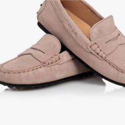 Tod's-Boys Beige Suede Moccasin Loafers | Childrensalon Outlet