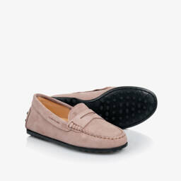 Tod's-Boys Beige Suede Slip-On Loafers | Childrensalon Outlet